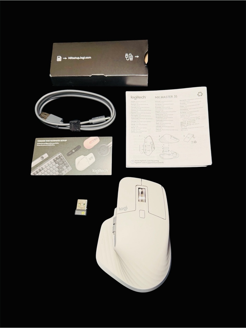 Logitech MX3S ergonomic wireless mouse - Pale Grey